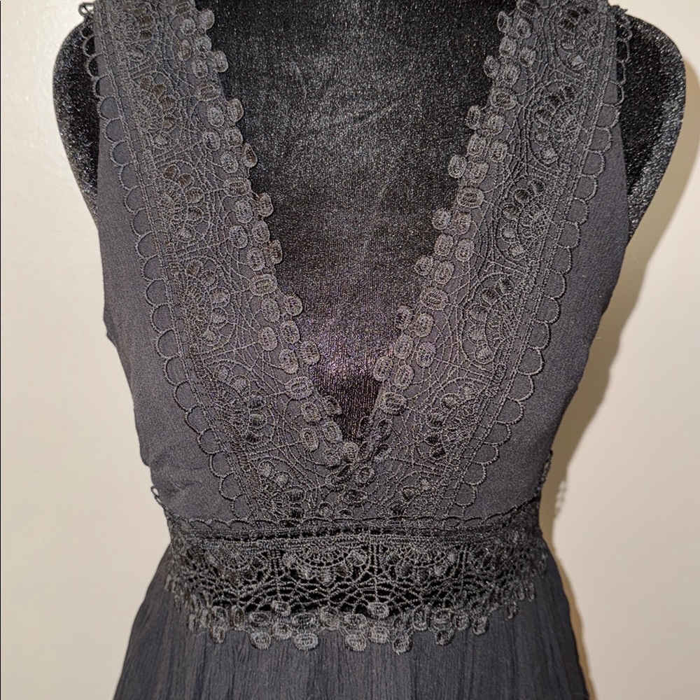Black Lace Babydoll Tank Top